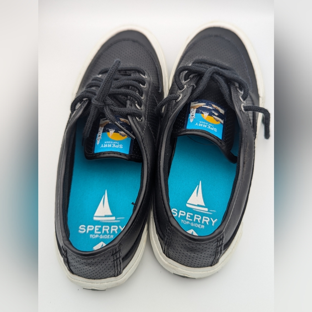 Sperry Top Sider Women's Black Leather Sneakers - Picture 4 of 4